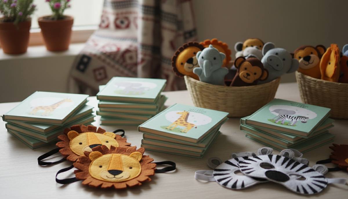 Storytime party favours with books and puppets