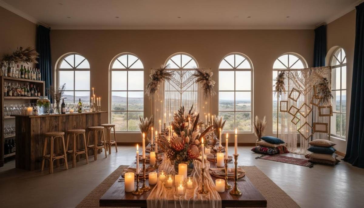Decorated 40th birthday venue before guests arrive