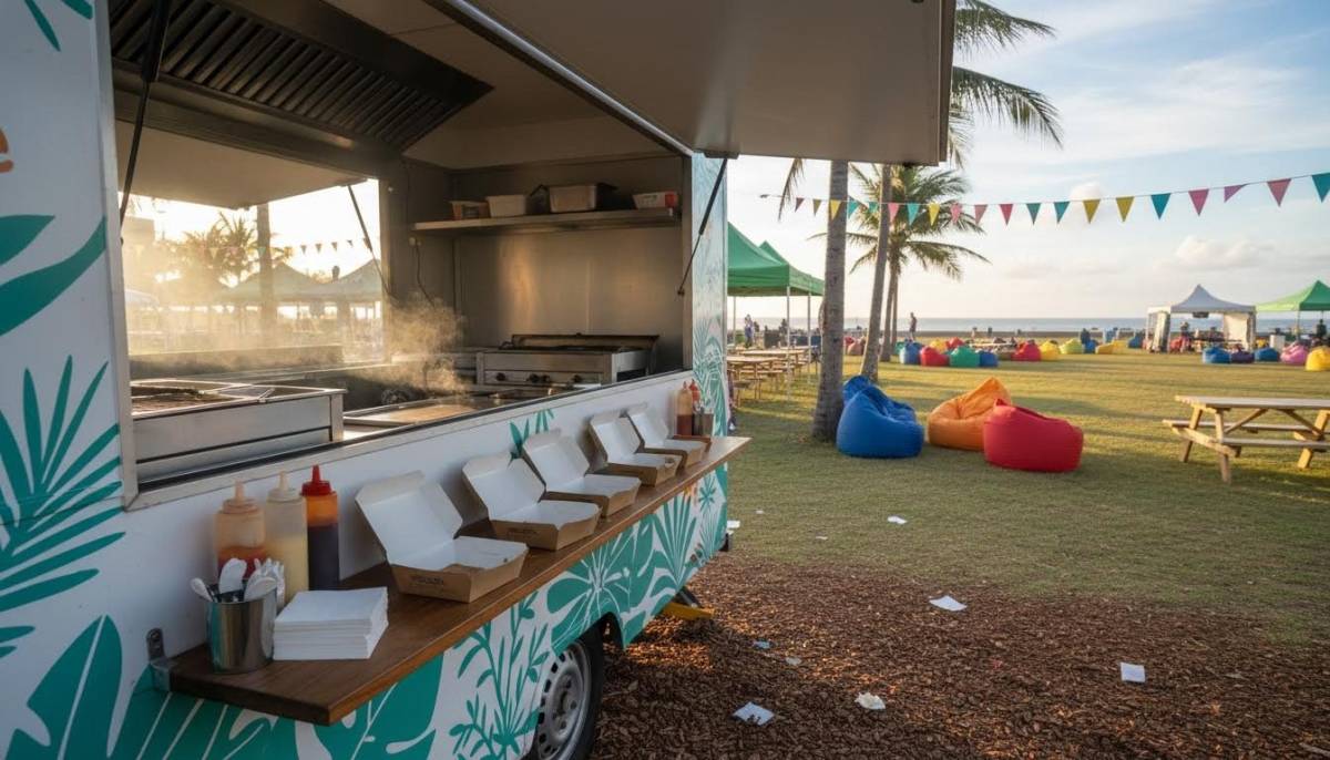 Food truck serving area