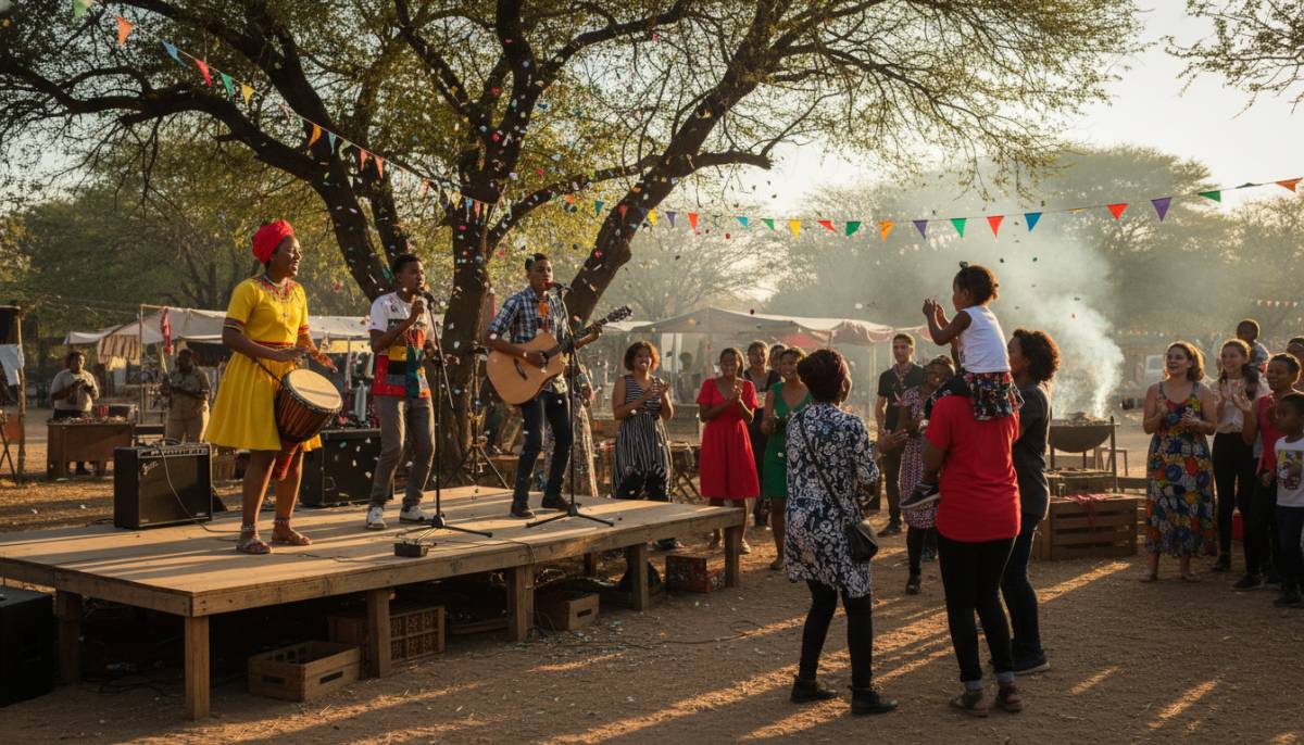 Young performers on a Youth Day stage