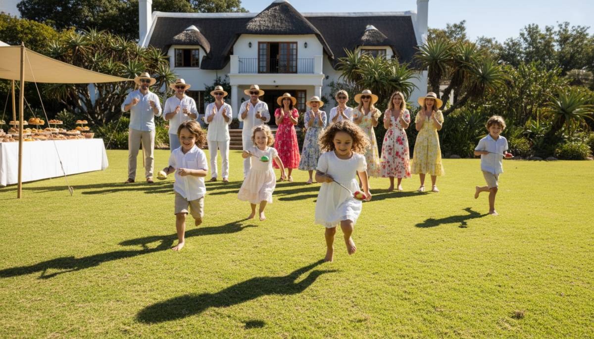 Children racing in an Easter egg relay