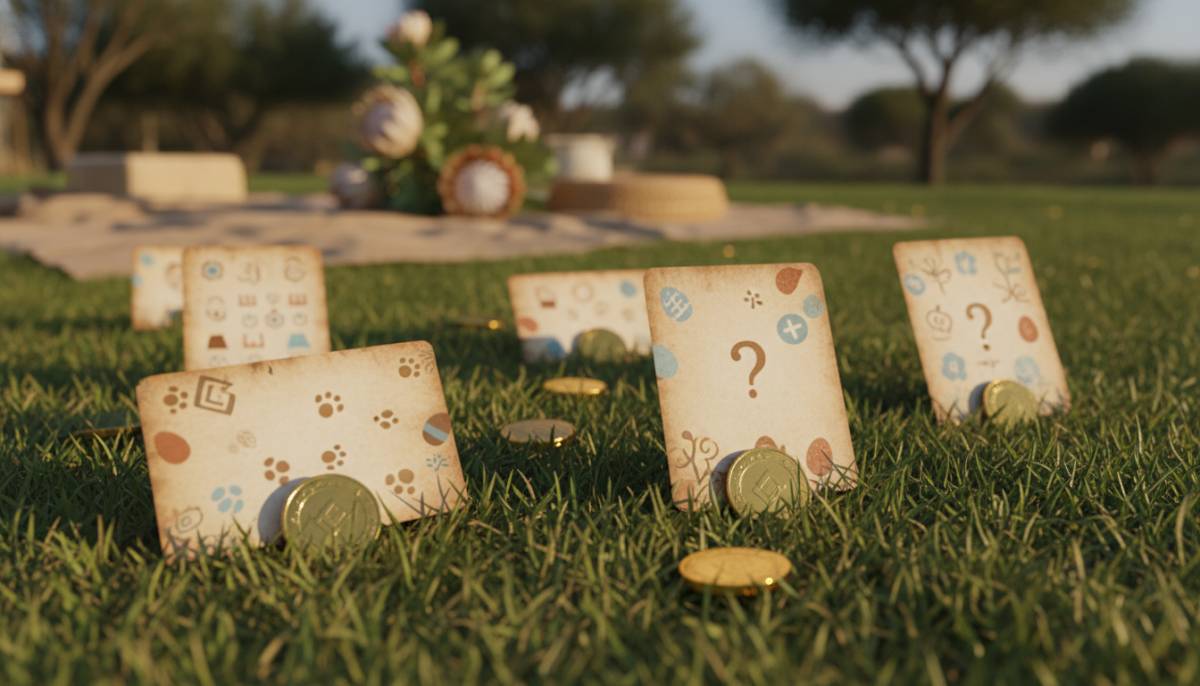Easter mystery cards with chocolate coins