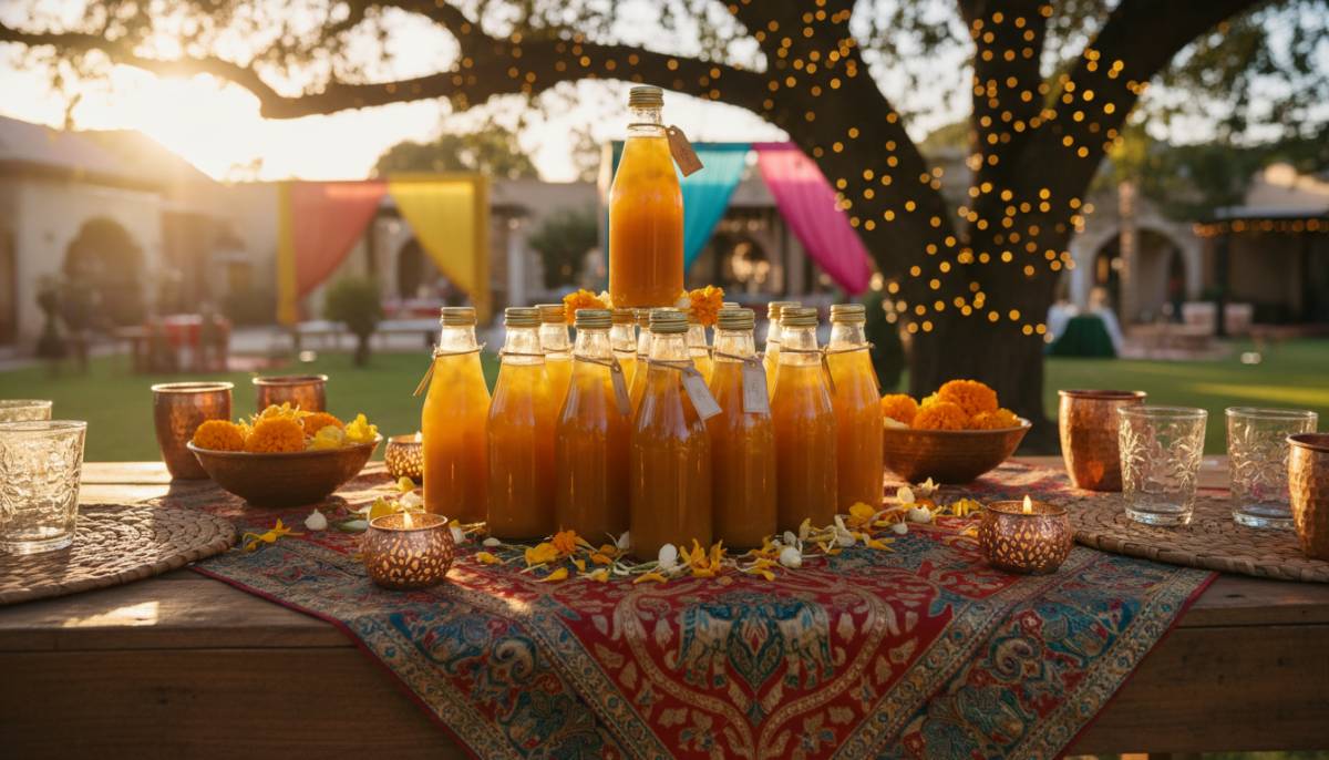 Iced masala chai served in bottles