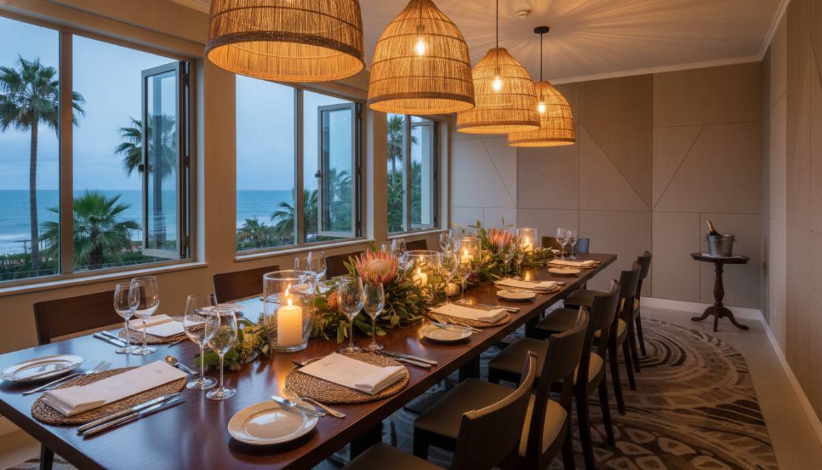 Private dining room set for a milestone dinner