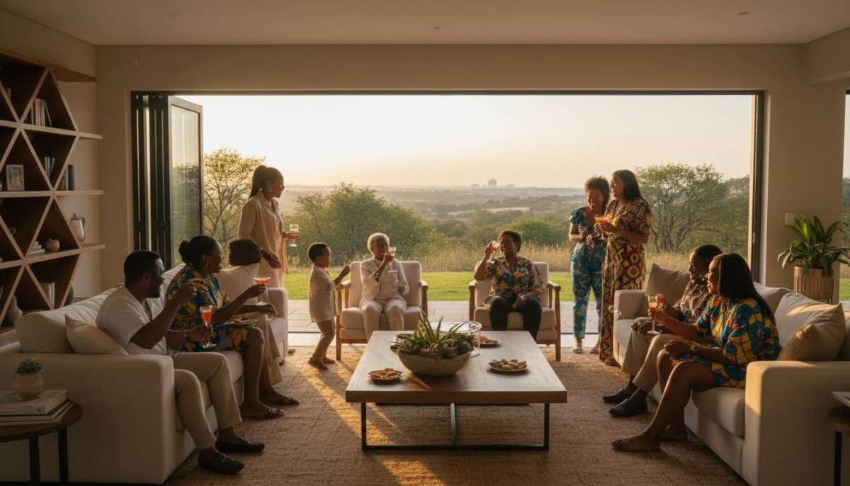 Family and guests celebrating in a new lounge
