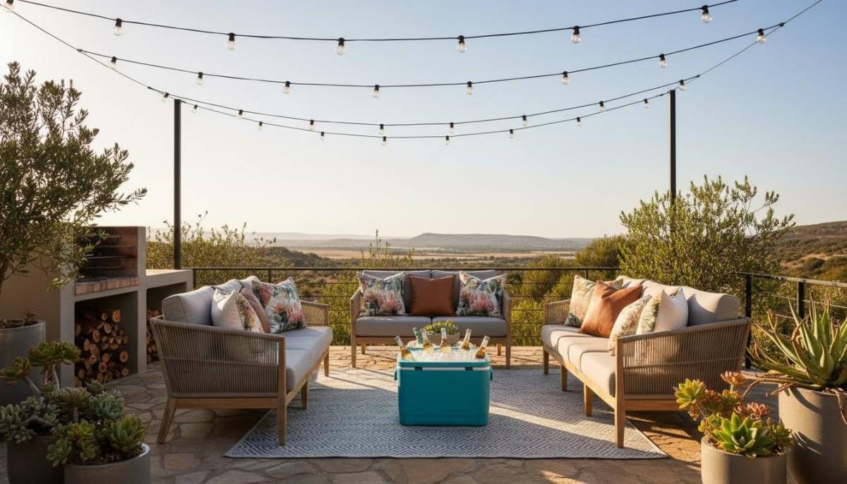 Patio prepared for a housewarming