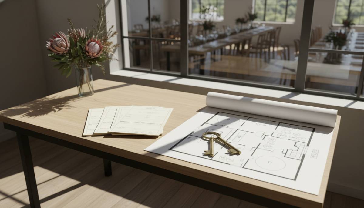 Venue booking form and floor plan
