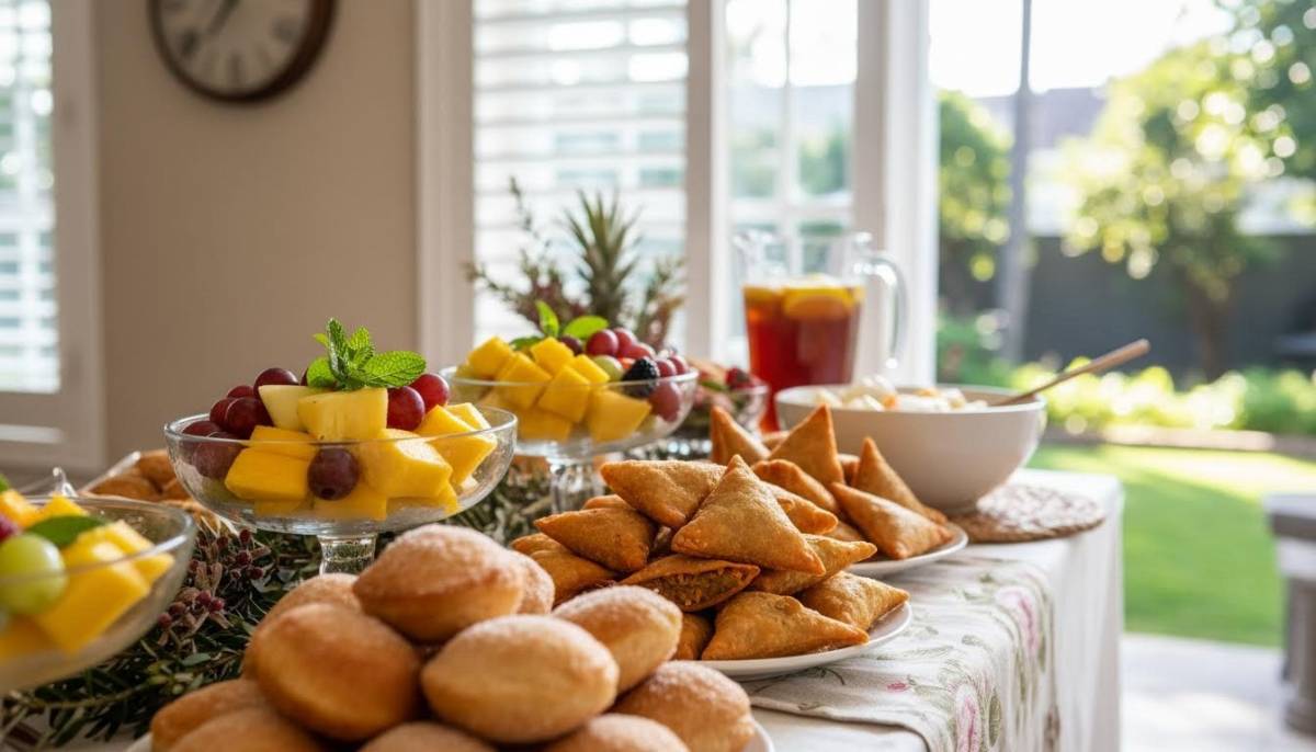 Christmas snacks on a sideboard