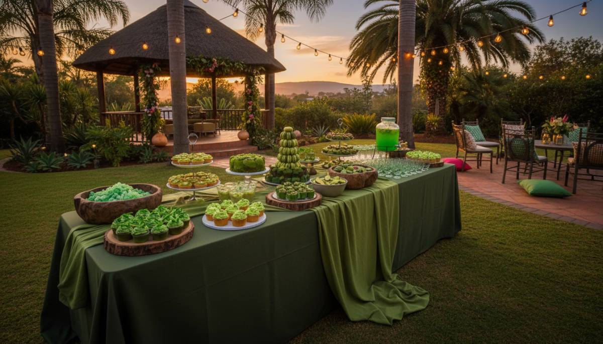 Ogre green dessert station in a Durban backyard