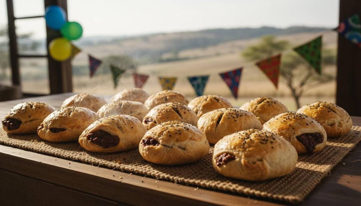 Pepper steak pies from a farm stall