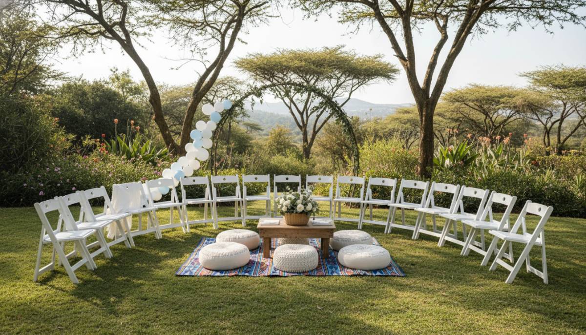 Semicircle seating for a naming ceremony