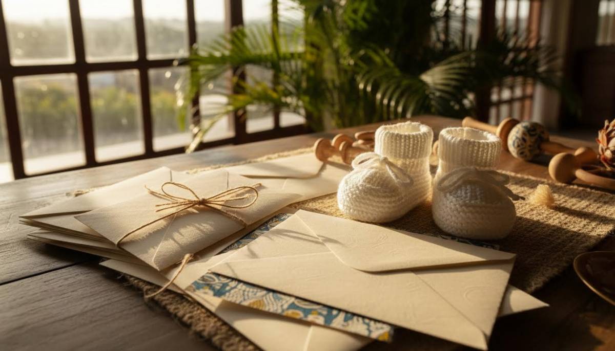 Printed naming ceremony invitation envelopes