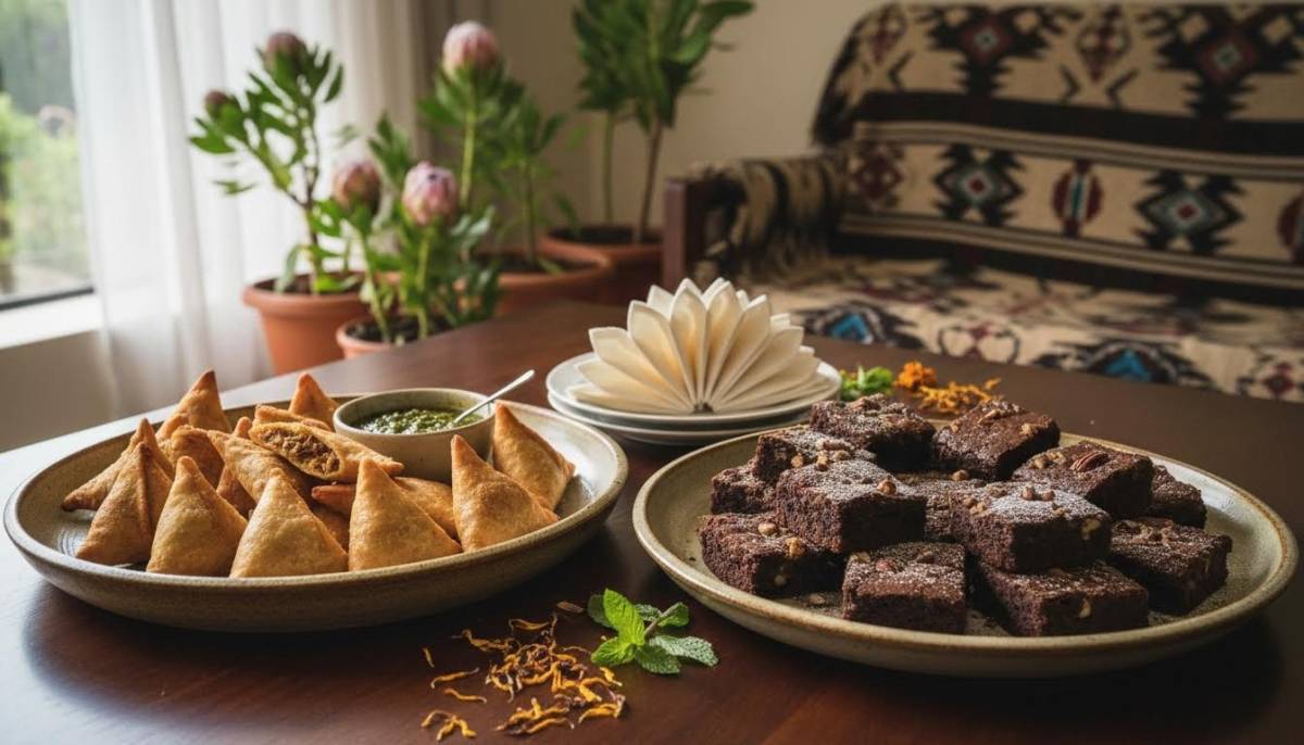 Savoury and sweet snack platters for a celebration