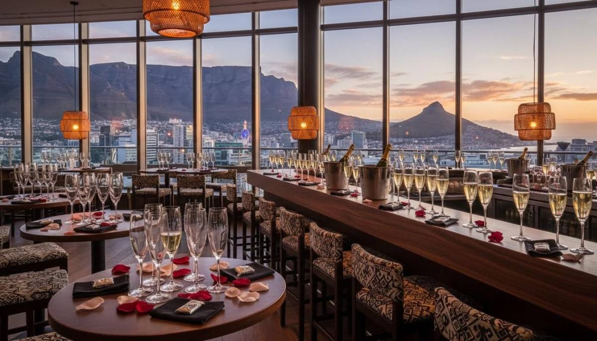 Champagne bar before proposal guests arrive