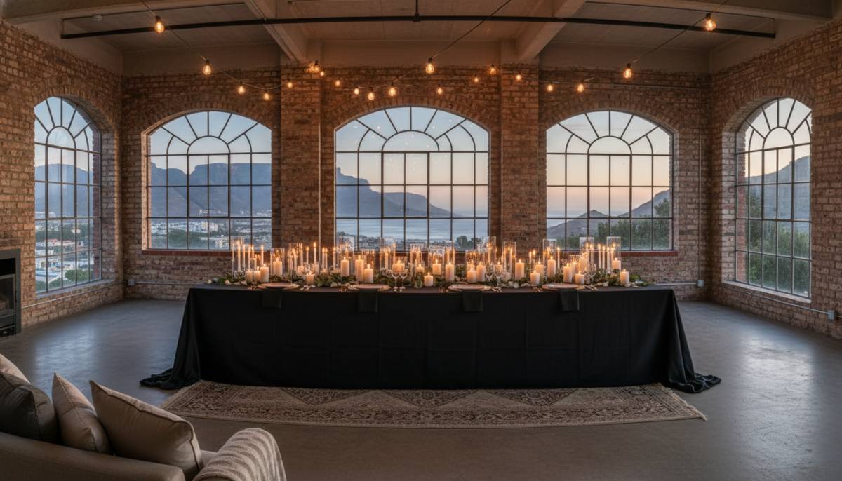 Empty loft set for a proposal supper