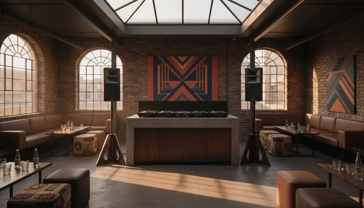 DJ setup for a launch party