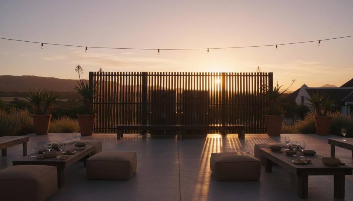 Patio prepared for a relaxed moving party