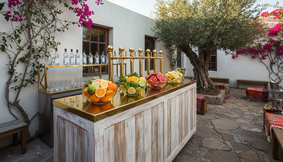 Mobile bar for vow renewal drinks