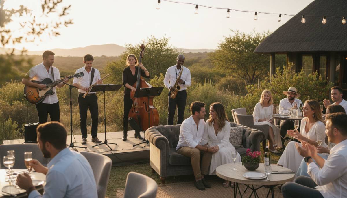 Jazz band playing during a vow renewal